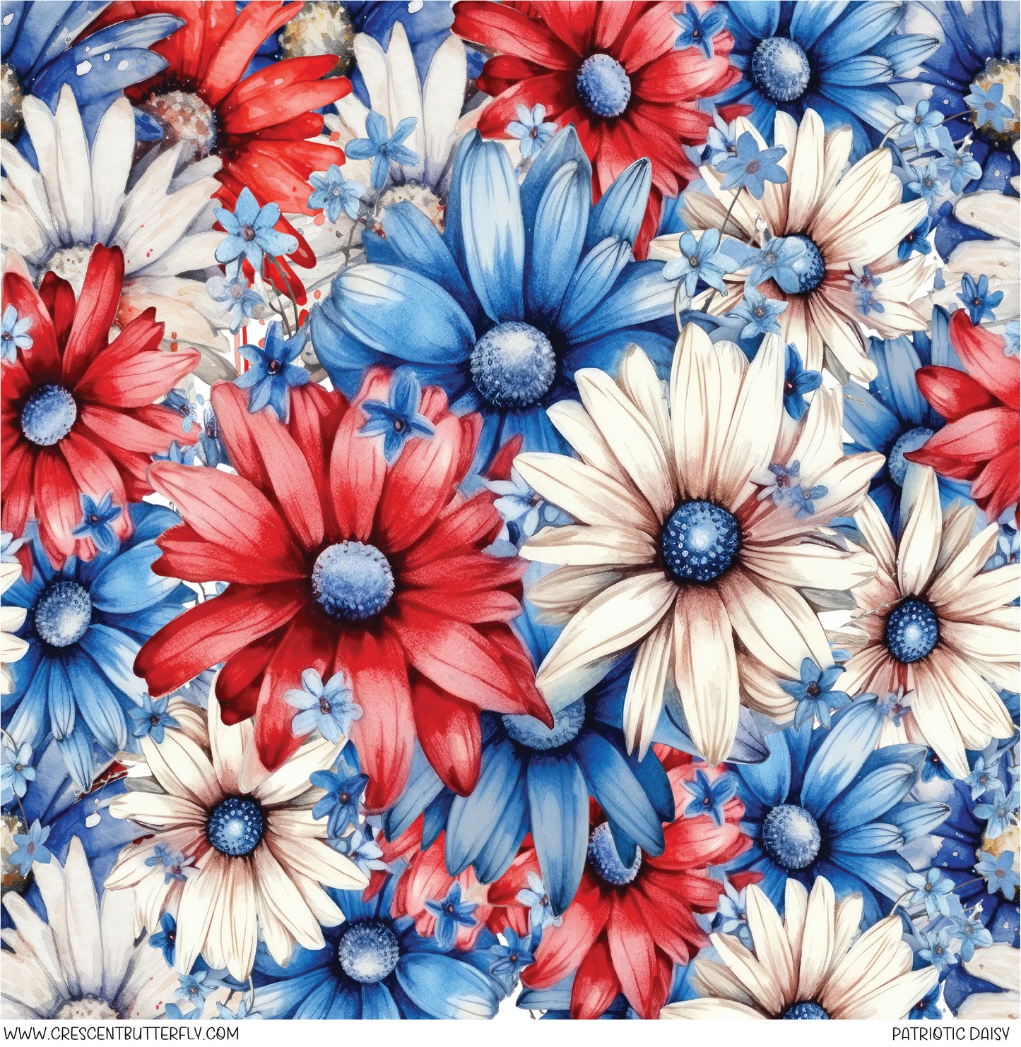 Patriotic Daisy Printed Vinyl Sheet/Wrap