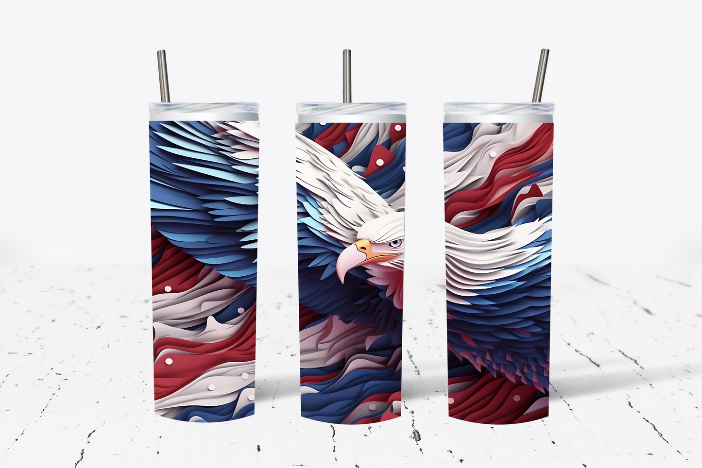 Patriotic Eagle 3D Sublimation Tumbler