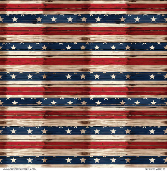 Patriotic Wood 13 Printed Vinyl Sheet/Wrap