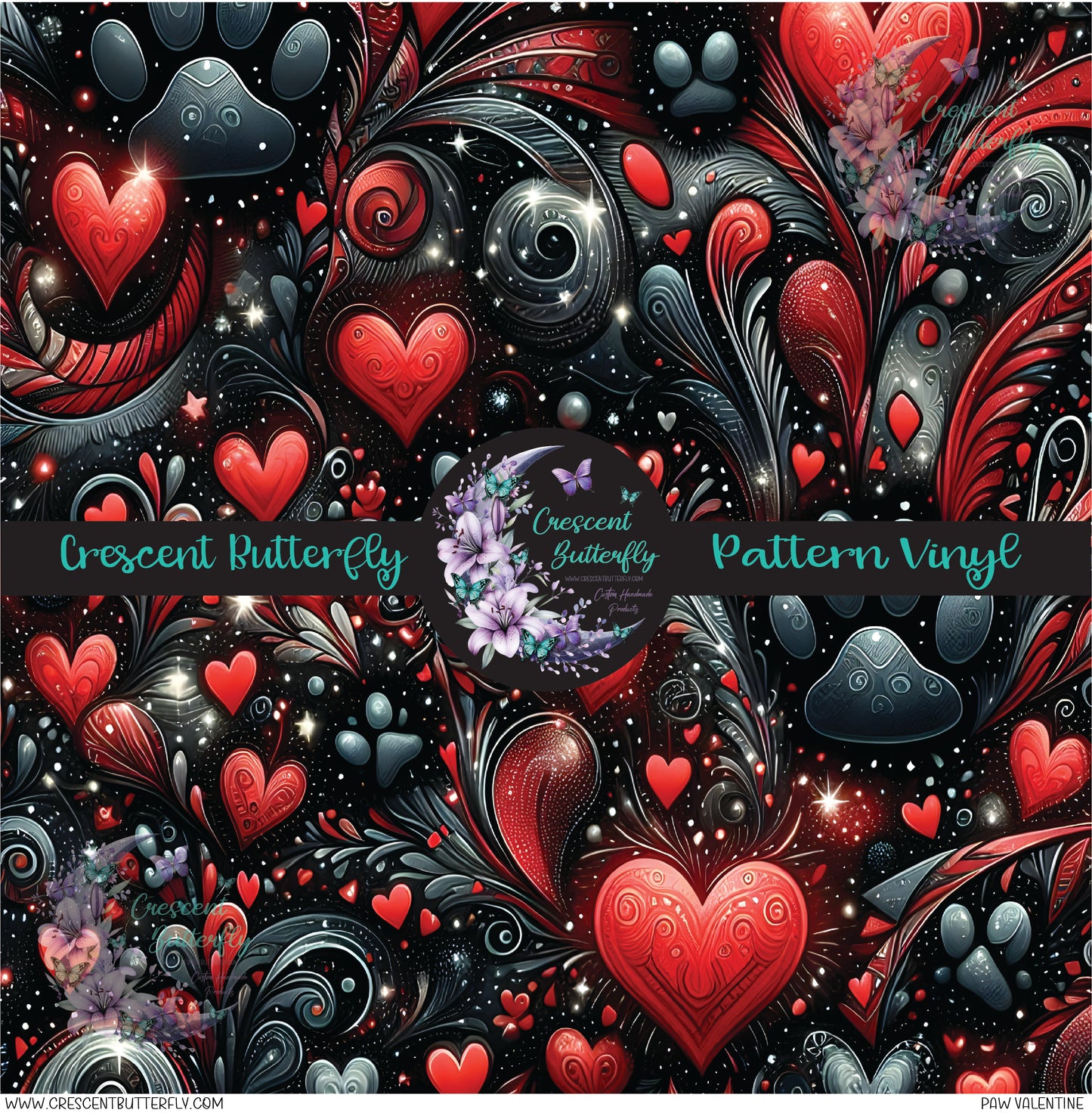 Paw Valentine Printed Vinyl Sheet/Wrap