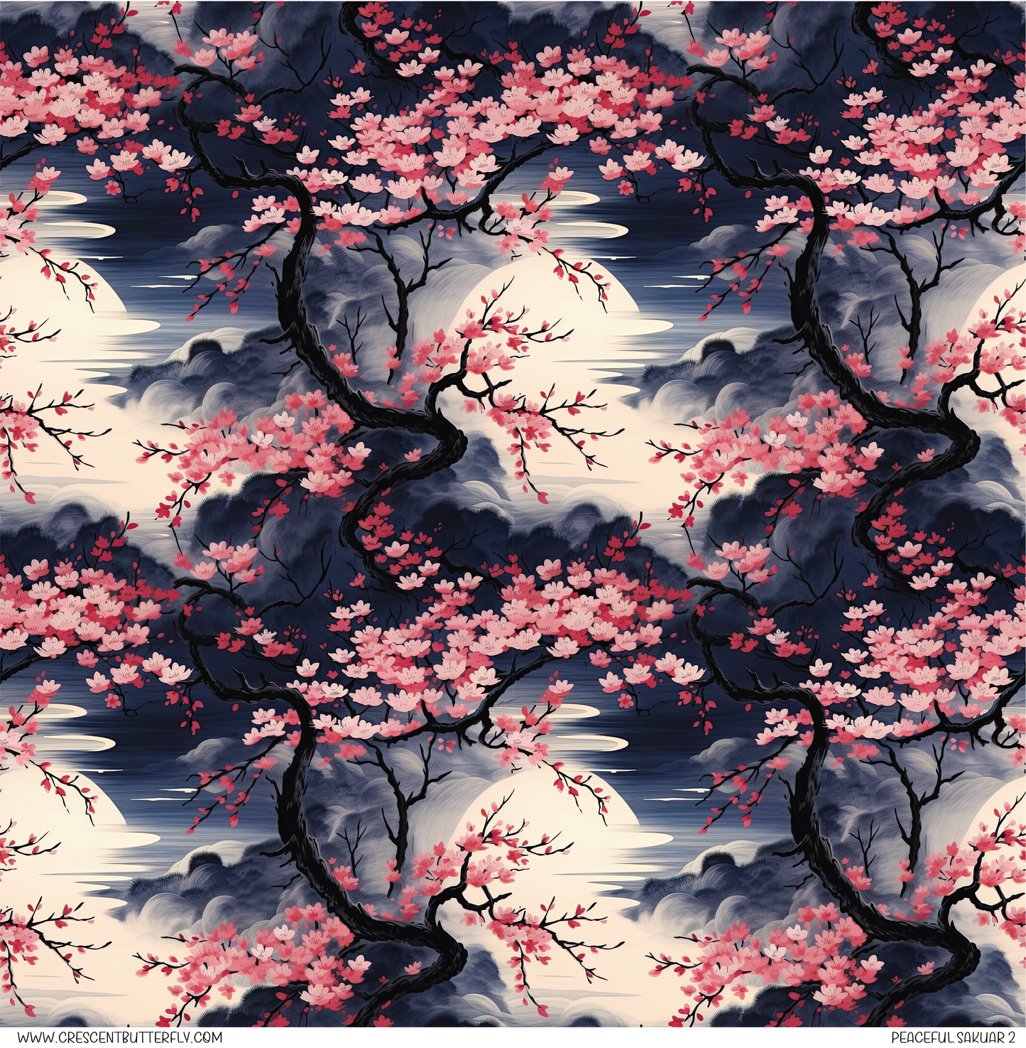 Peaceful Sakuar 2 Pattern Vinyl Sheet/Wrap