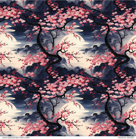 Peaceful Sakuar 2 Pattern Vinyl Sheet/Wrap