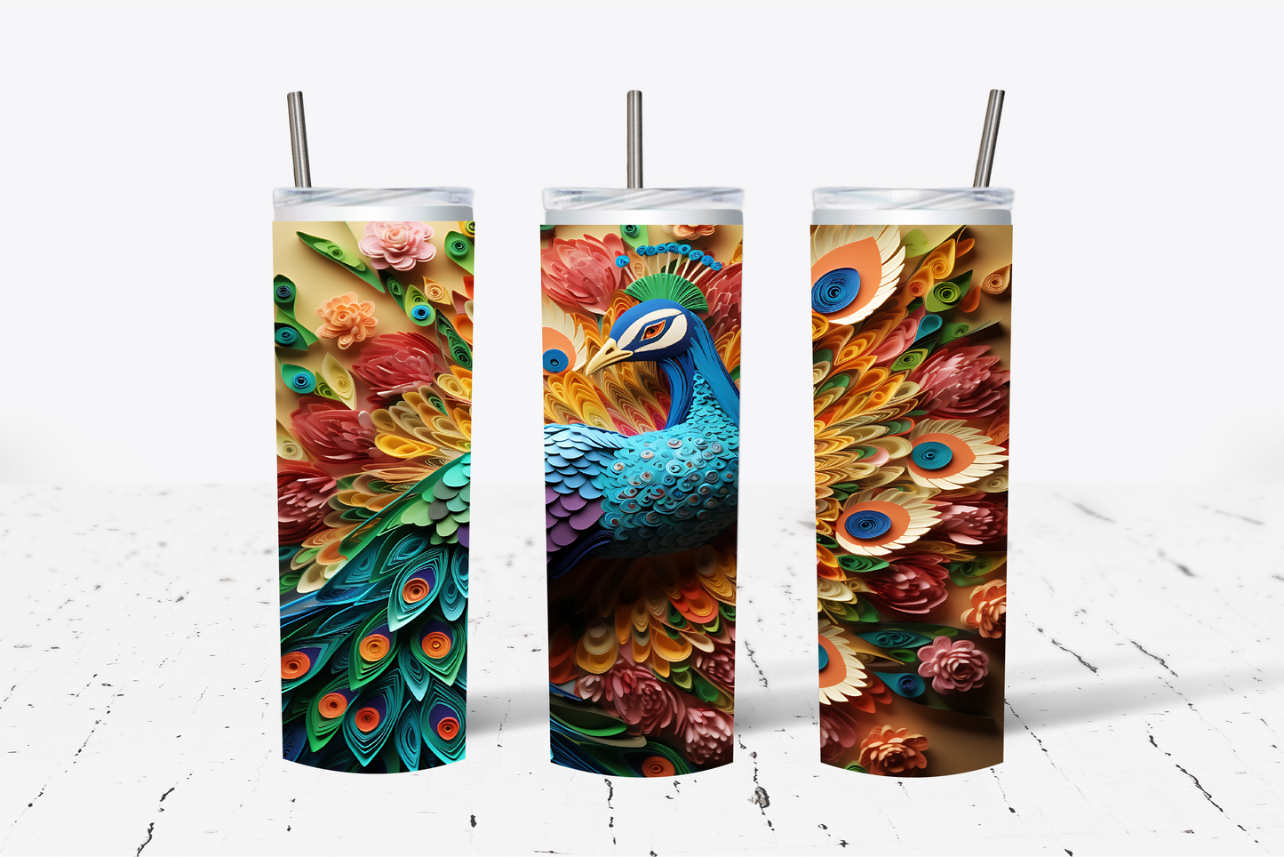 Peacock 2 3D Sublimation Tumbler