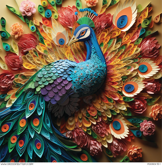 Peacock 3D 1 Printed Vinyl Sheet/Wrap