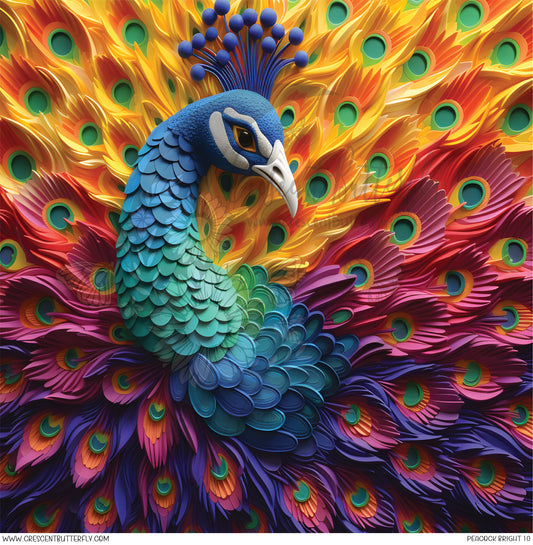 Peacock Bright 10 Printed Vinyl Sheet/Wrap