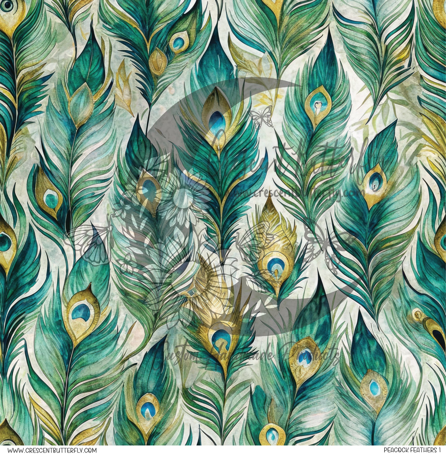 Peacock Feathers 1 Printed Vinyl Sheet/Wrap