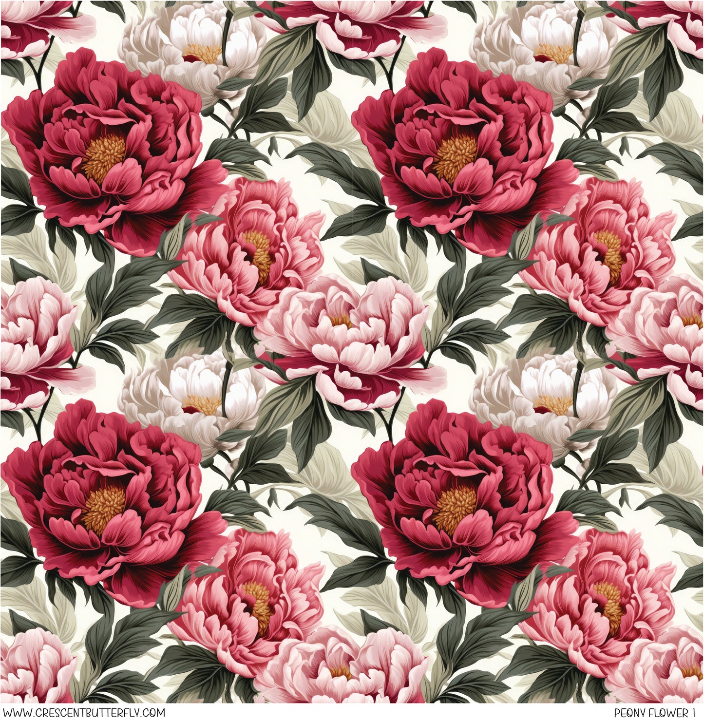 Peony Flower 1 Printed Vinyl Sheet/Wrap