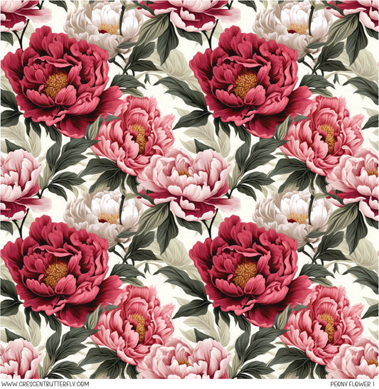 Peony Flower 1 Printed Vinyl Sheet/Wrap