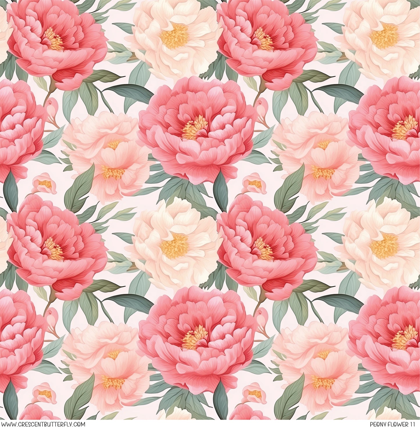 Peony Flower 11 Printed Vinyl Sheet/Wrap