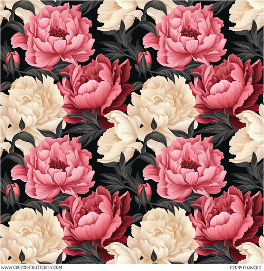 Peony Flower 2 Printed Vinyl Sheet/Wrap