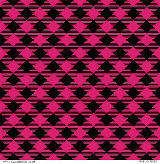 Pink Black Plaid 11 Vinyl Sheet/Wrap