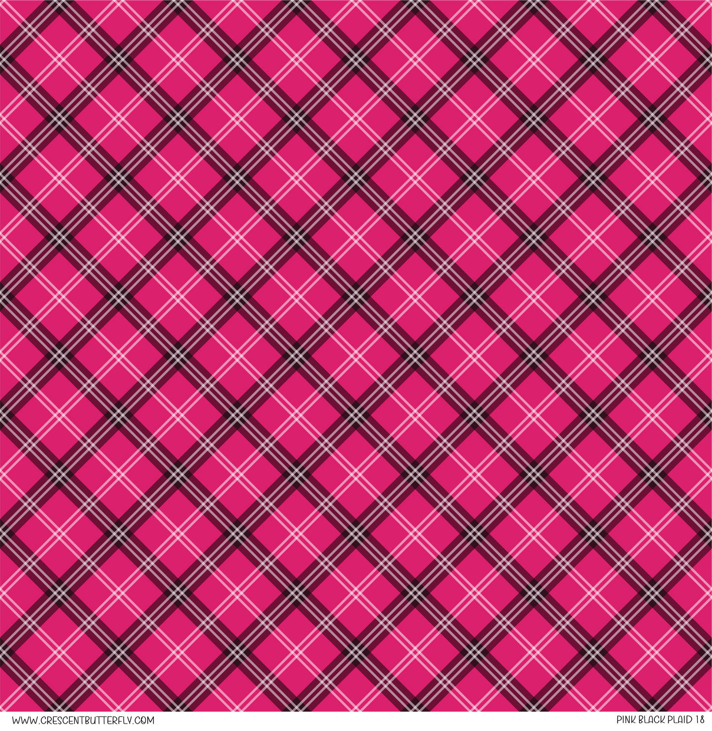 Pink Black Plaid 18 Vinyl Sheet/Wrap