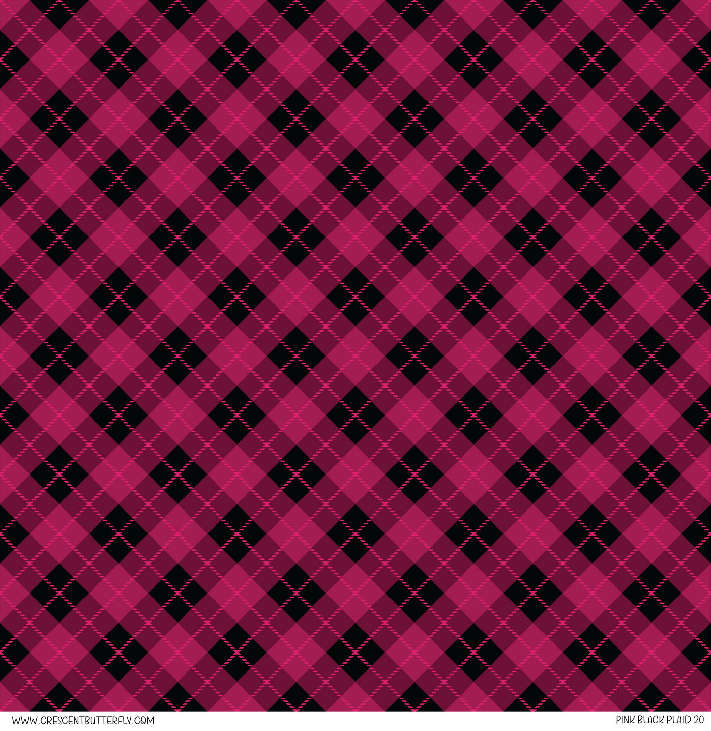 Pink Black Plaid 20 Vinyl Sheet/Wrap