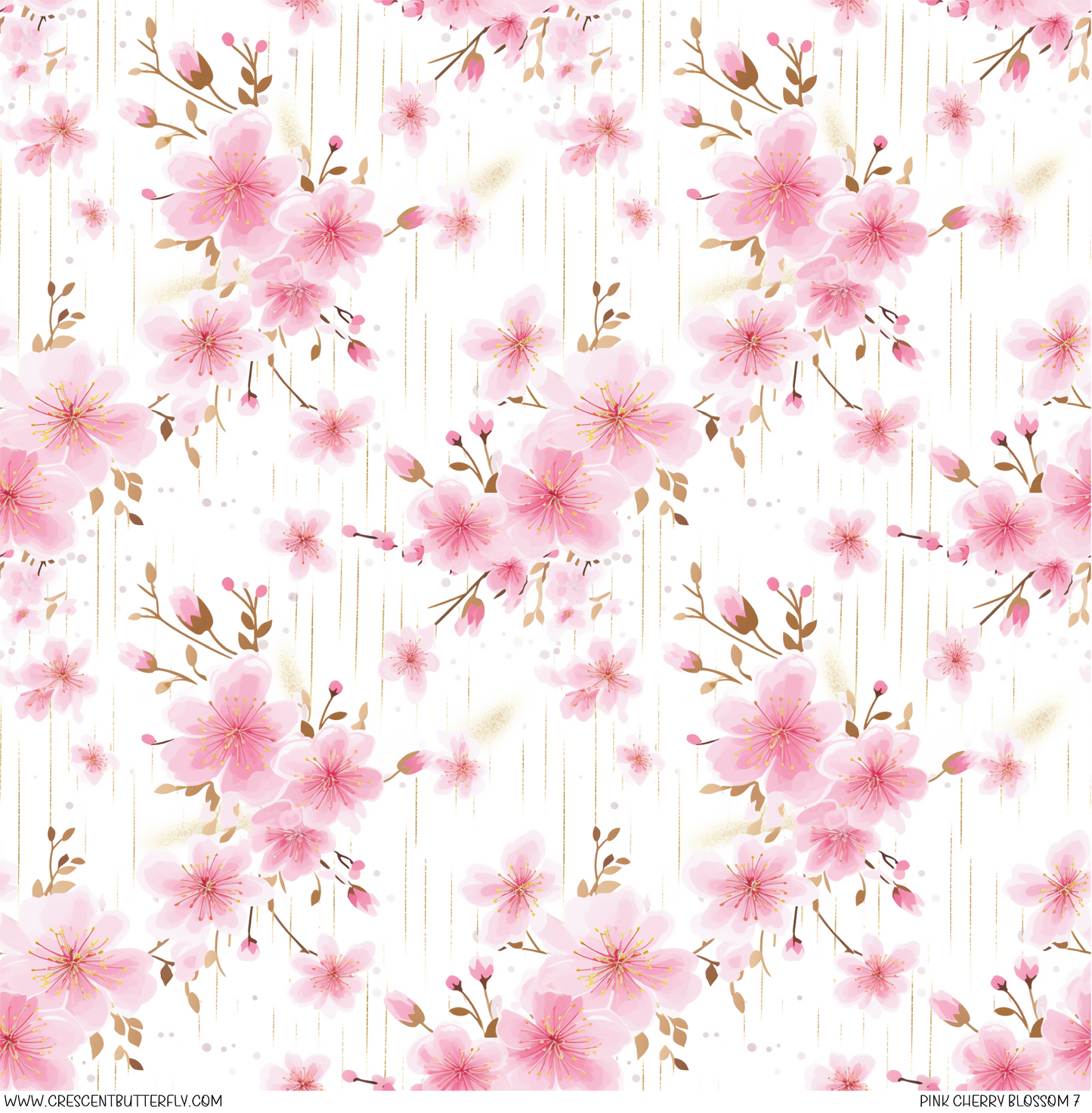 Pink Cherry Blossom 7 Printed Vinyl Sheet/Wrap