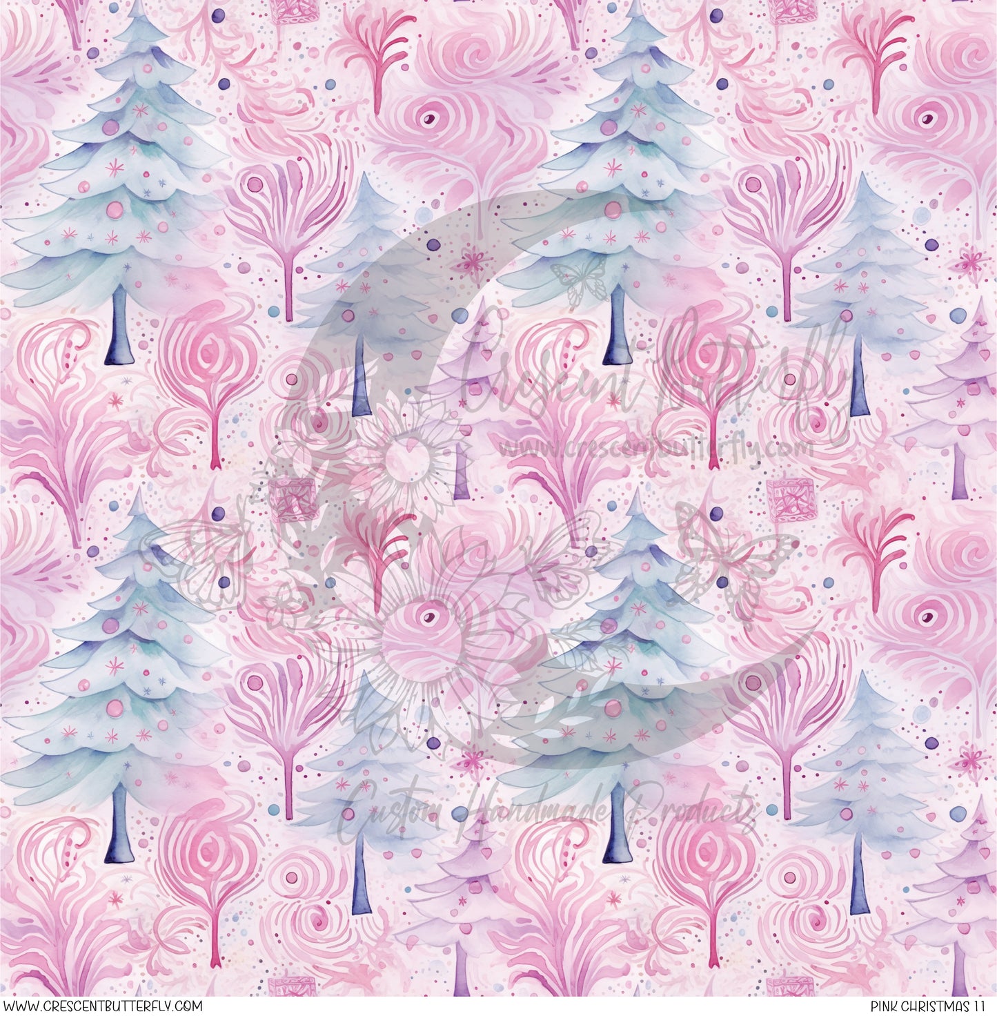 Pink Christmas 11 Printed Vinyl Sheet/Wrap