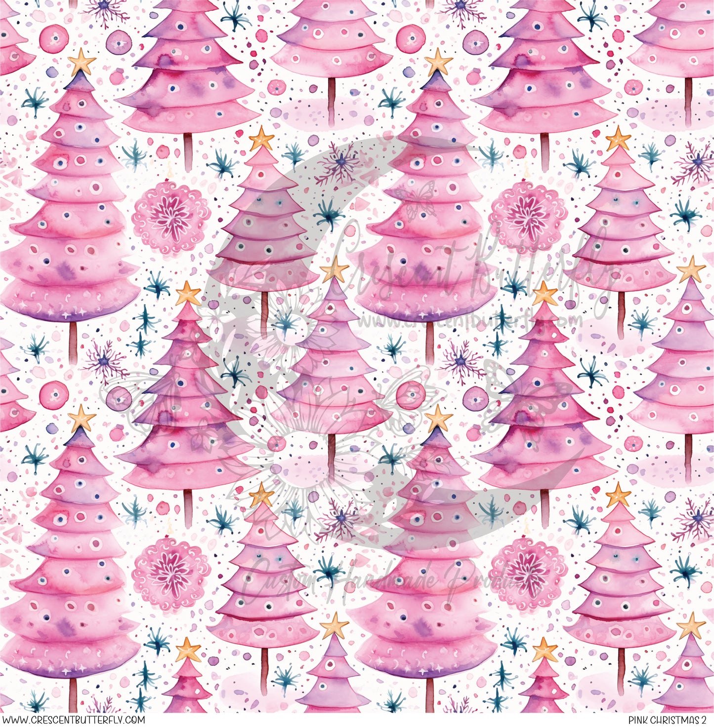 Pink Christmas 2 Printed Vinyl Sheet/Wrap