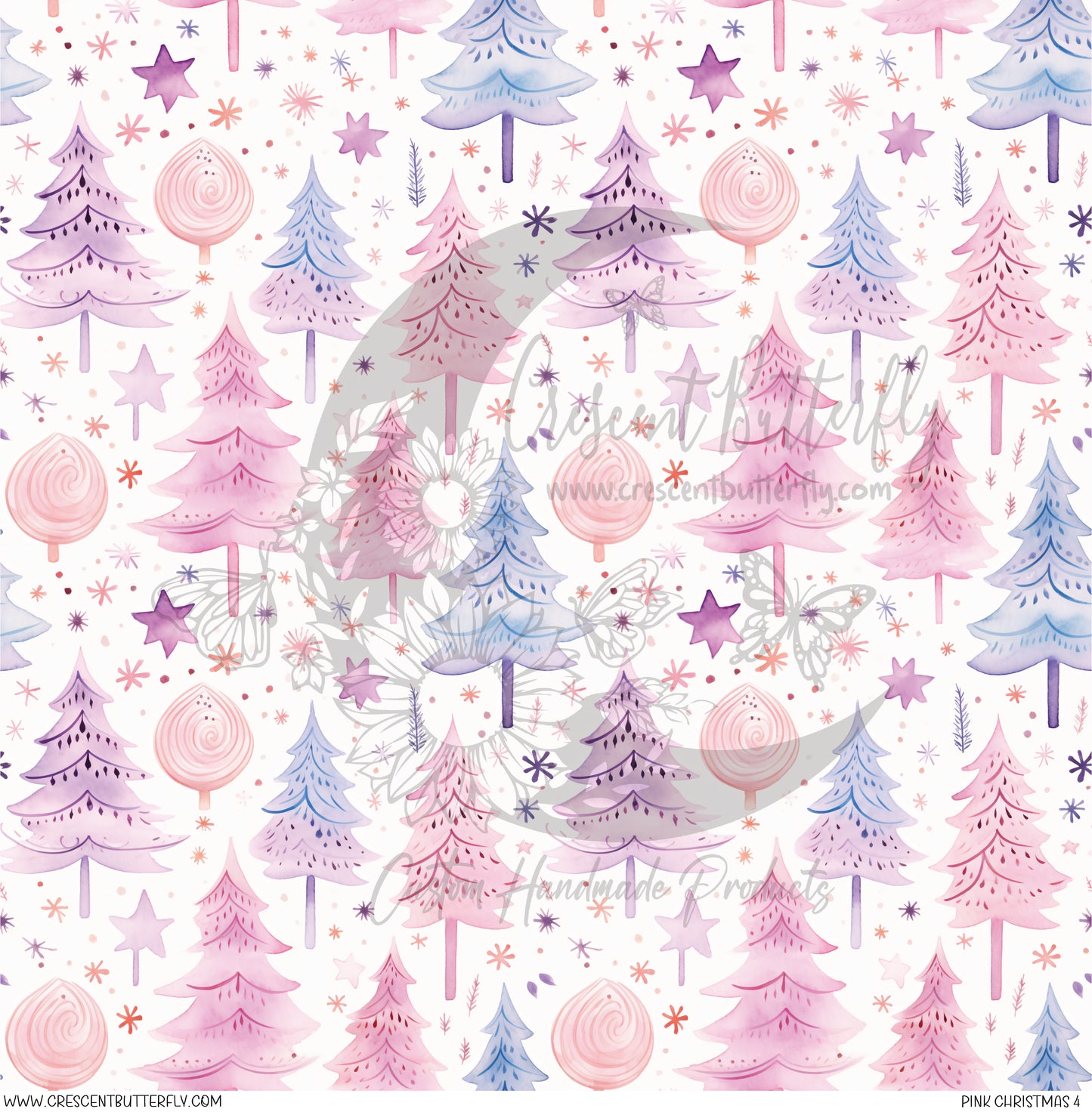 Pink Christmas 4 Printed Vinyl Sheet/Wrap