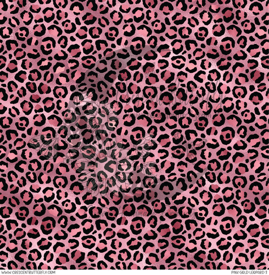 Pink Gold Leopard 3 Printed Vinyl Sheet/Wrap