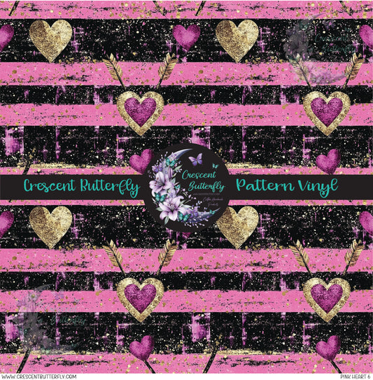 Pink Heart 6 Printed Vinyl Sheet/Wrap