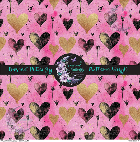 Pink Heart 7 Printed Vinyl Sheet/Wrap