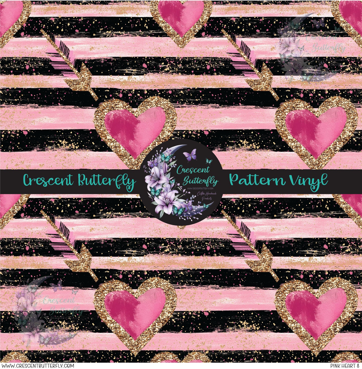 Pink Heart 8 Printed Vinyl Sheet/Wrap