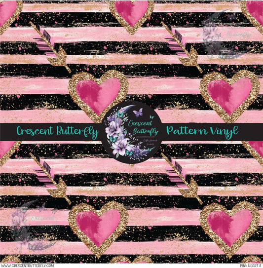 Pink Heart 8 Printed Vinyl Sheet/Wrap