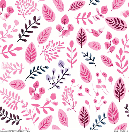 Pink Leaves 10 Vinyl Sheet/Wrap