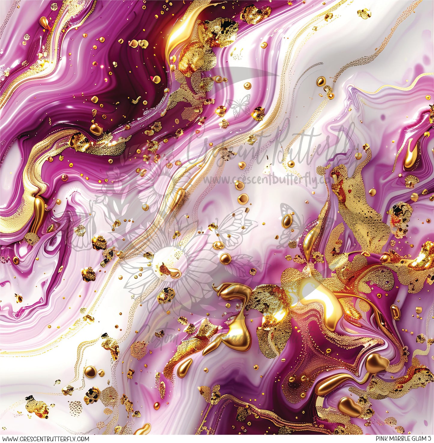 Pink Marble Glam 5 Printed Vinyl Sheet/Wrap