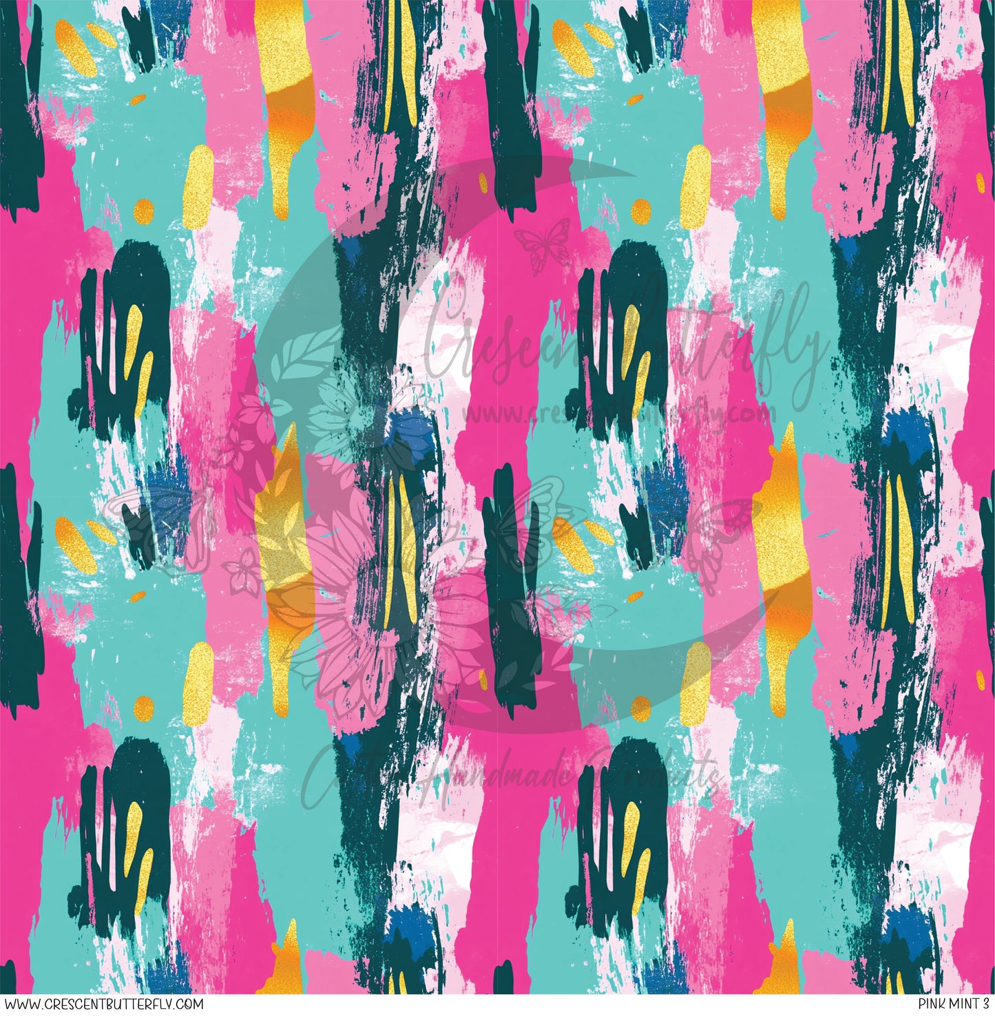 Pink Mint 3 Printed Vinyl Sheet/Wrap