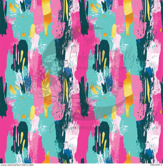 Pink Mint 3 Printed Vinyl Sheet/Wrap