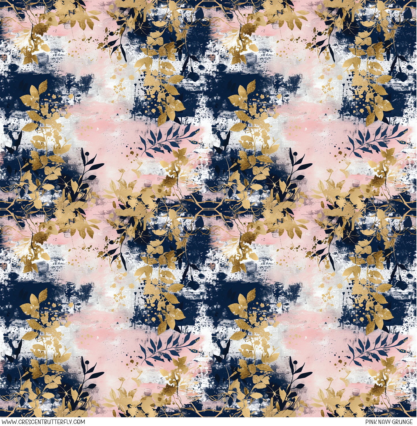 Pink Navy Grunge Printed Vinyl Sheet/Wrap