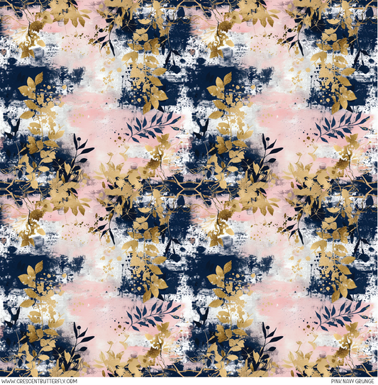 Pink Navy Grunge Printed Vinyl Sheet/Wrap