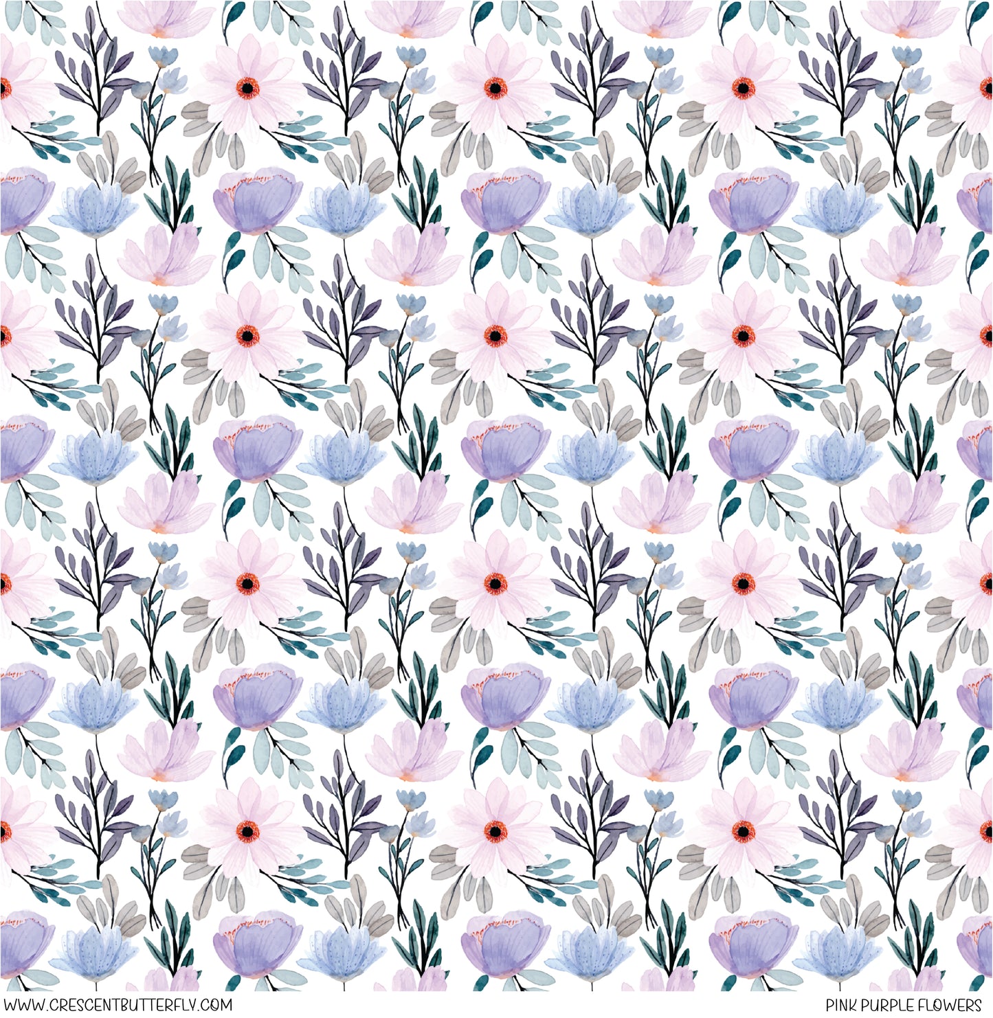 Pink Purple Flowers Vinyl Sheet/Wrap