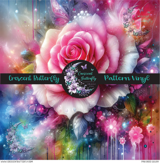 Pink Rose Galaxy Printed Vinyl Sheet/Wrap