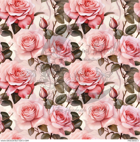 Pink Roses 5 Printed Vinyl Sheet/Wrap