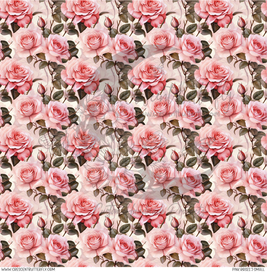 Pink Roses 5 Small Printed Vinyl Sheet/Wrap