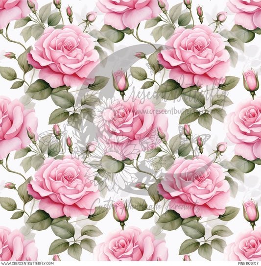 Pink Roses 7 Printed Vinyl Sheet/Wrap