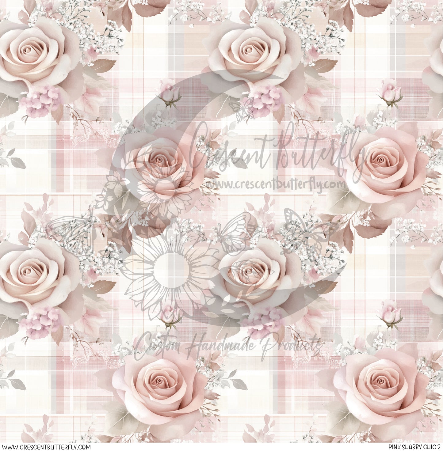 Pink Shabby Chic 2 Printed Vinyl Sheet/Wrap