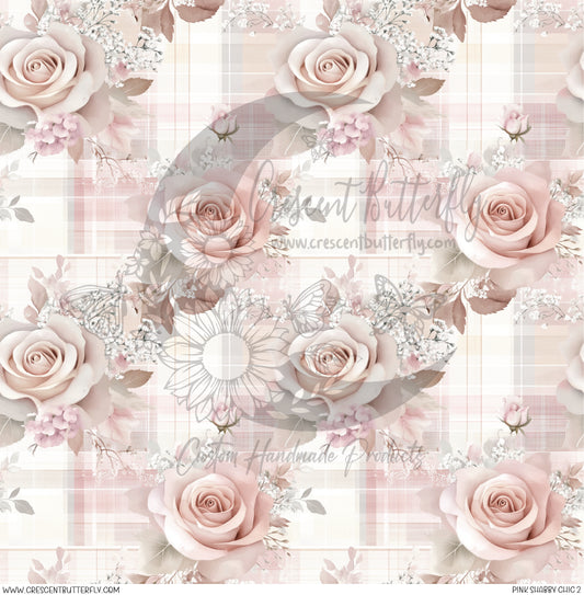 Pink Shabby Chic 2 Printed Vinyl Sheet/Wrap