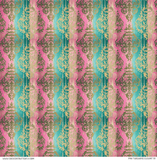 Pink Turquoise Elegant 30 Pattern Vinyl Sheet/Wrap