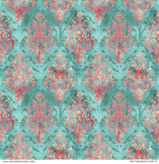 Pink Turquoise Elegant 37 Pattern Vinyl Sheet/Wrap