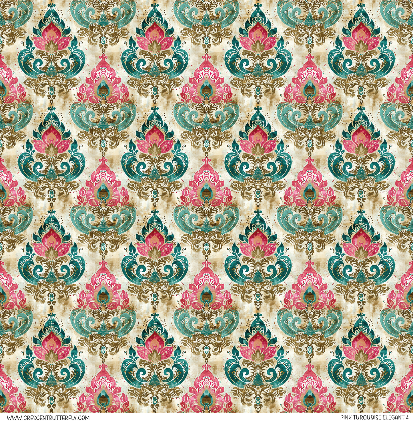 Pink Turquoise Elegant 4 Pattern Vinyl Sheet/Wrap