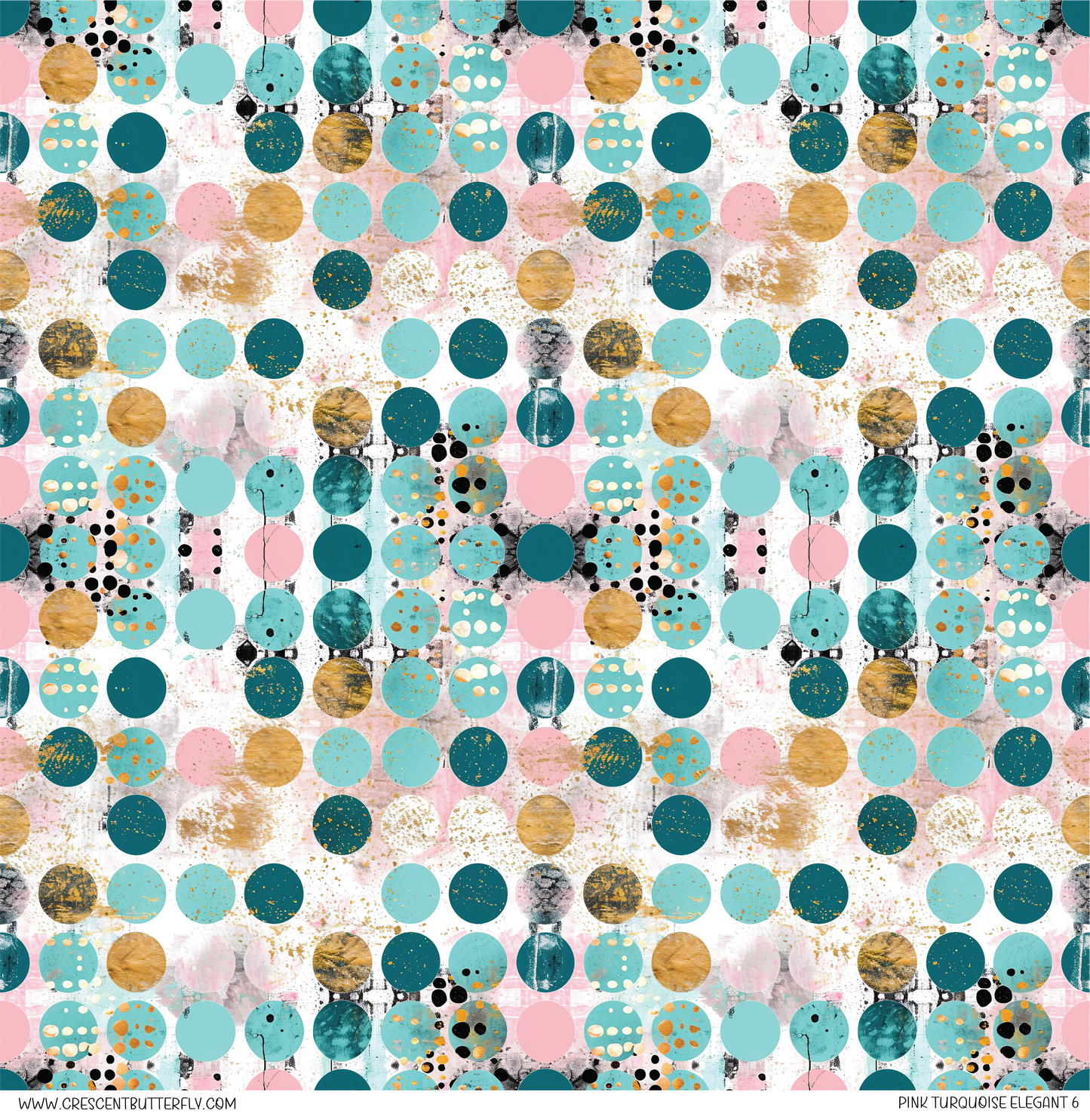 Pink Turquoise Elegant 6 Pattern Vinyl Sheet/Wrap