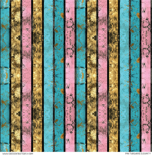 Pink Turquoise Elegant 9 Pattern Vinyl Sheet/Wrap