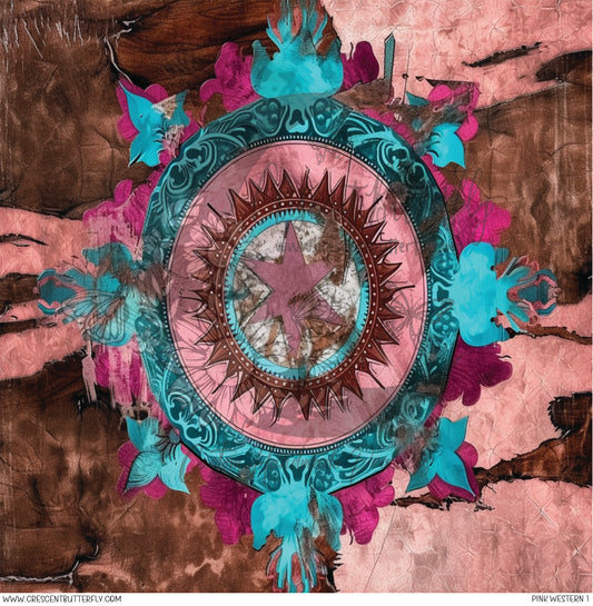 Pink Western 1 Printed Vinyl Sheet/Wrap