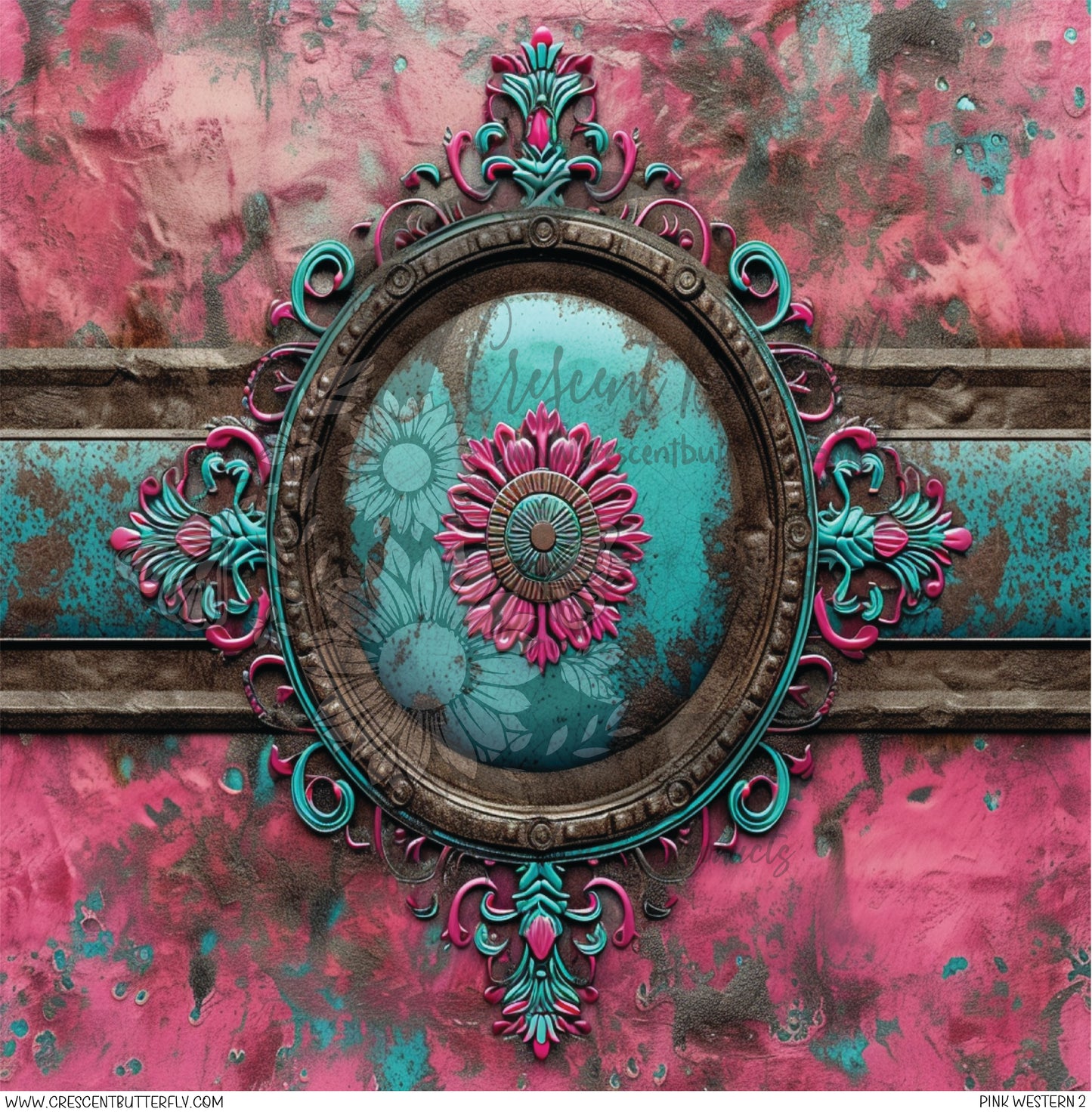 Pink Western 2 Printed Vinyl Sheet/Wrap