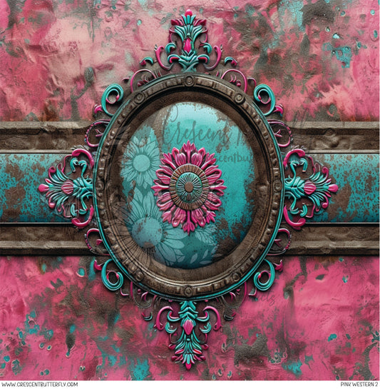 Pink Western 2 Printed Vinyl Sheet/Wrap