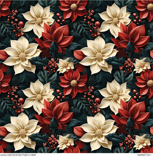 Poinsettia 1 Printed Vinyl Sheet/Wrap