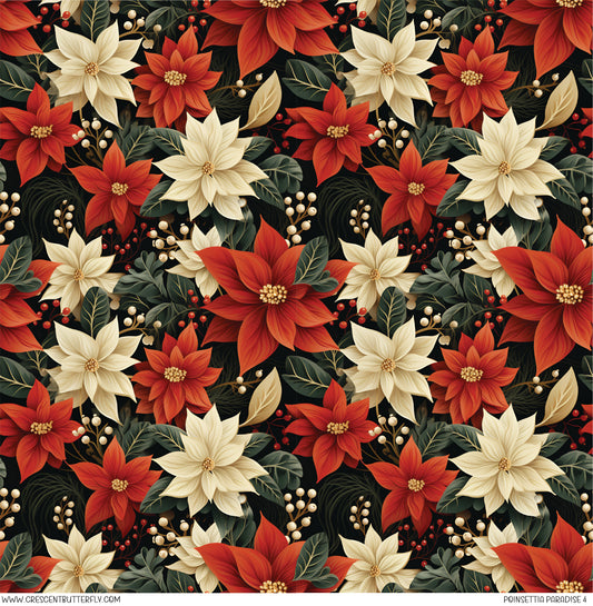 Poinsettia Paradise 4 Printed Vinyl Sheet/Wrap