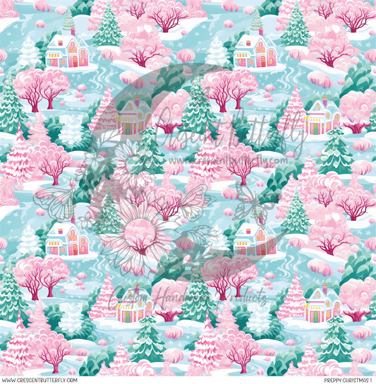 Preppy Christmas 1 Printed Vinyl Sheet/Wrap